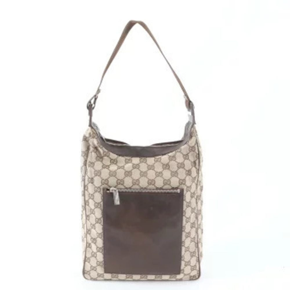 Gucci GG Canvas Hobo shoulder bag brown leather